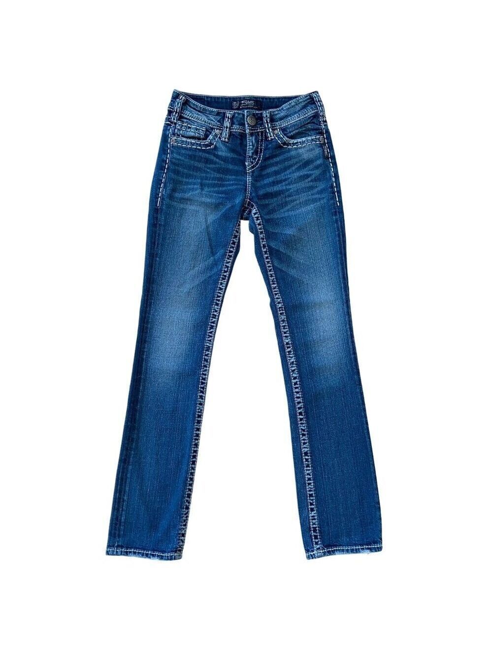 Silver Jeans Co. Suki Mid Straight leg 25 Womens Blue Denim Straight Leg Jeans